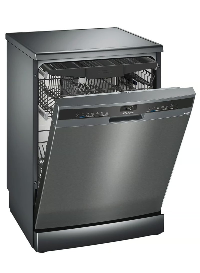 SIEMENS iQ300 Free-Standing Dishwasher, 60 Cm, 6 Washing Programs SN23HC65MM Black  - Image 1