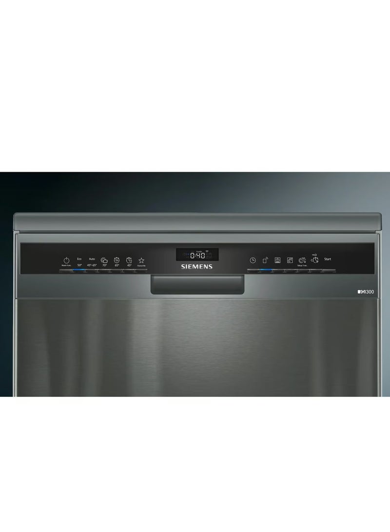 SIEMENS iQ300 Free-Standing Dishwasher, 60 Cm, 6 Washing Programs SN23HC65MM Black  - Image 2