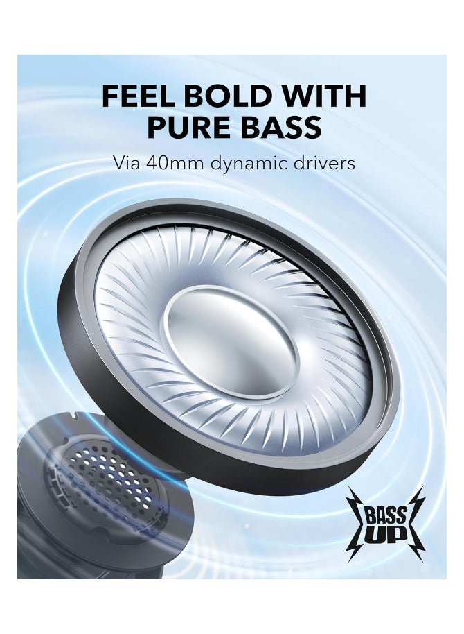 Soundcore H30i Wireless On-Ear Headphones, Foldable Design, Pure Bass, 70H Playtime, Bluetooth 5.3, Lightweight and Comfortable, App Connectivity, Multipoint Connection Black - Image 2