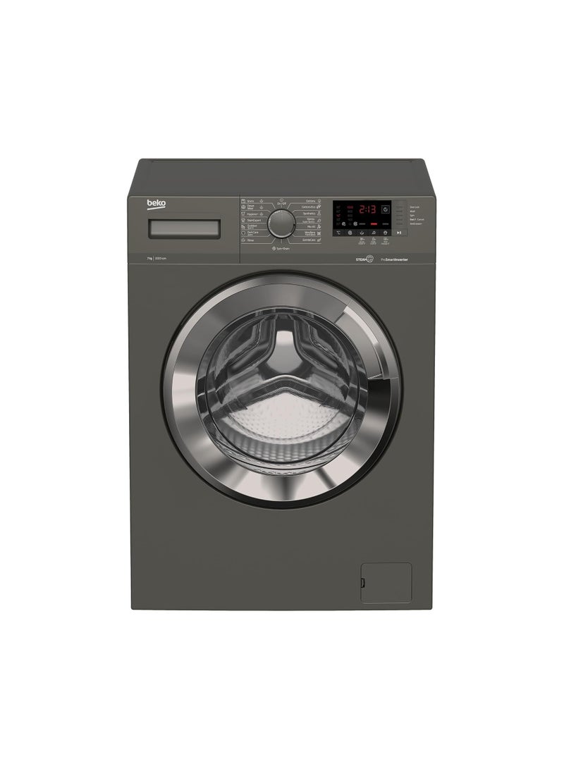 Beko Washing Machine Full Automatic, Digital, 8 KG, 1200 rpm, Pro Smart Inverter & Steam Cure WTV 8 kg WTV 8612 XMCI2 silver  - Image 1