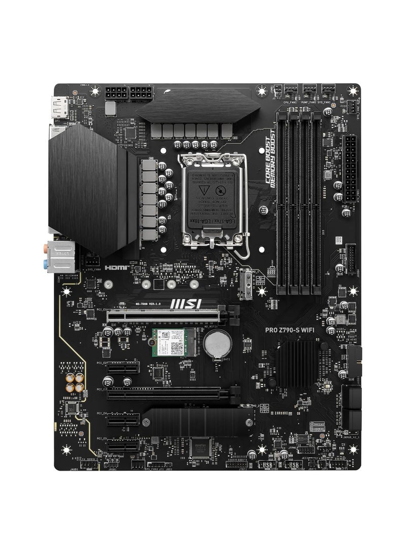 إم اس أي اللوحة الأم Pro Z790-S WiFi ProSeries (تدعم معالجات Intel من الجيل 12/13، LGA 1700، DDR5، PCIe 5.0، M.2، 2.5 جيجابت في الثانية LAN، USB 3.2 Gen2، Wi-Fi 6E، ATX)  - Image 2