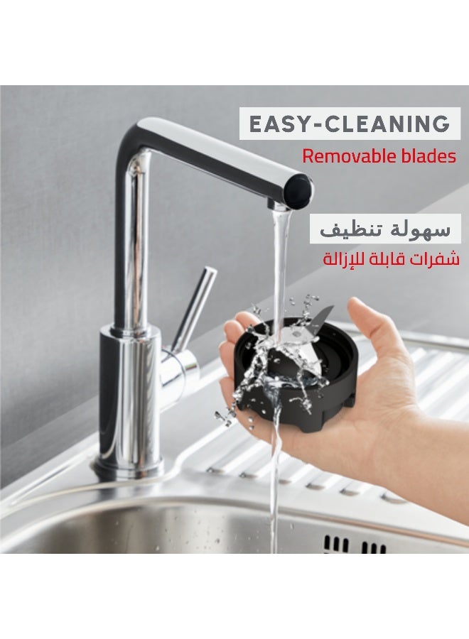 Moulinex Mix & Move Mini Blender Mixer, 2 To-Go Bottles in Premium Tritan, Space-Saving Compact Design, Easy-Cleaning Removable Blades, Easy and Ergonomic Single-Button Control 0.6 L 300 W LM15F127 White - Image 5