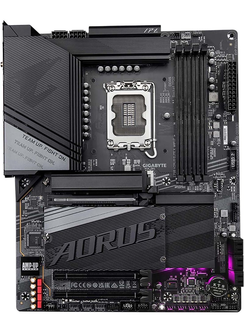 Z790 AORUS ELITE X WIFI7 LGA1700 ATX Motherboard, Intel Z790 Chipset, 4x DIMM DDR5, 192GB Max Memory, 4x M.2 Slot, Wi-Fi 7, BT5.3, PCIe 5.0 x16 & 2x PCIe 4.0 x16 Slots Black