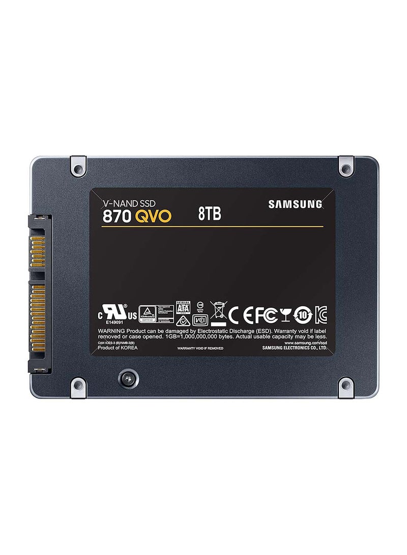 سامسونج 870 QVO Series 8 تيرابايت SATA 2.5 بوصة SSD داخلي، سرعة قراءة تصل إلى 560 ميجابايت/ثانية وسرعات كتابة 530 ميجابايت/ثانية، V-NAND 4bit MLC، 1.5 M MTBF، دعم ذكي  - Image 3