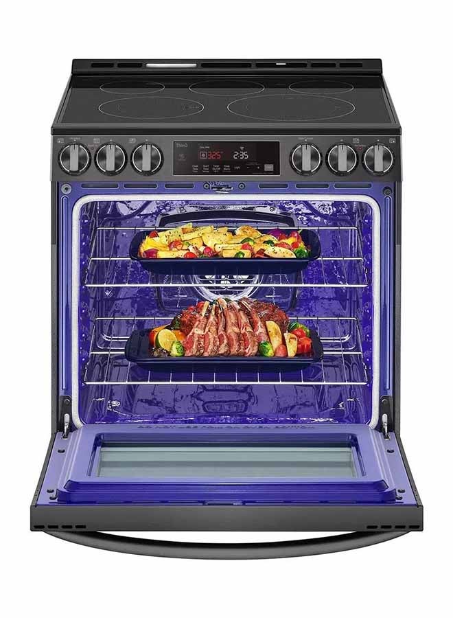 LG - Electric Cooking  Range 5 Ceramic Hobs 76 Cm LSEL6333D Black/Stainless Steel - Image 1
