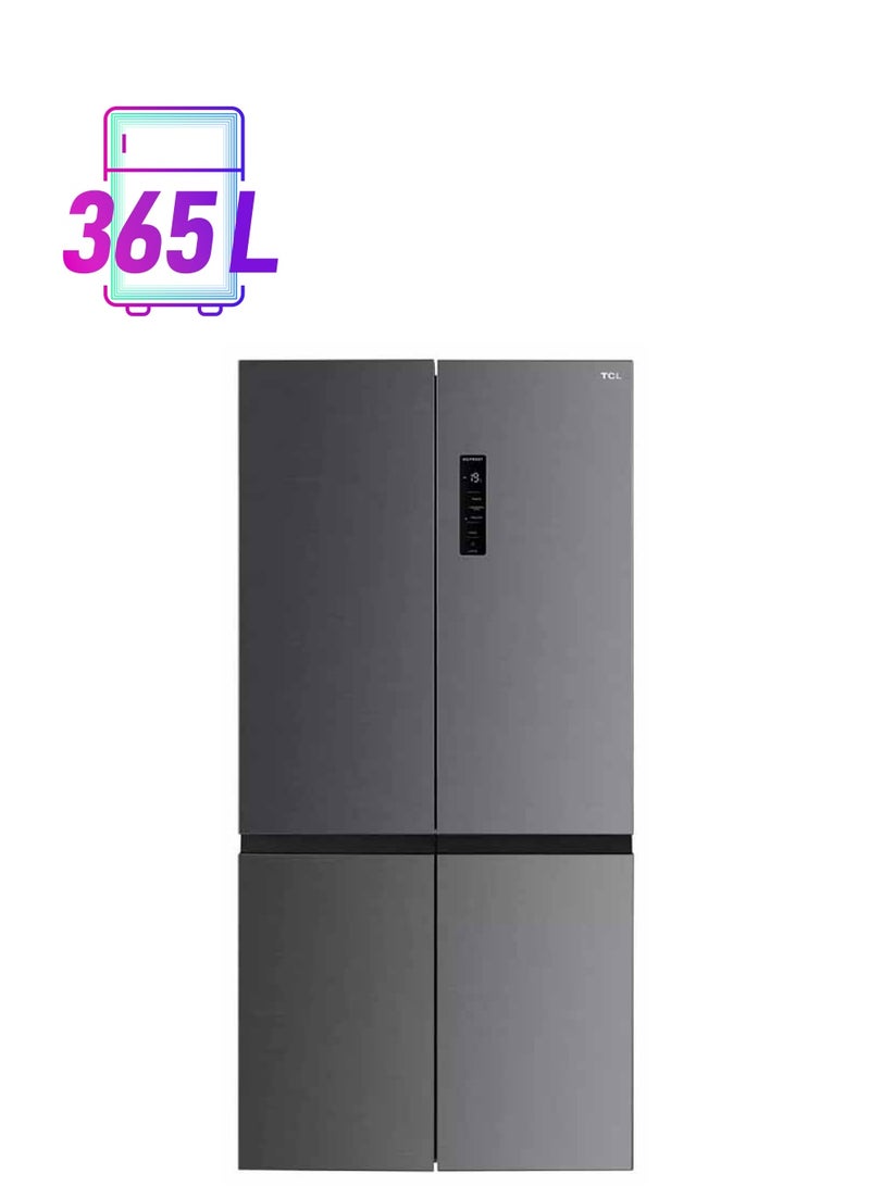 تي سي إل - ثلاجة سايد باي سايد 12.9 قدم مكعب وفريزر 5.2 قدم مكعب 365 لتر TRF-600WEXP رمادي داكن - Image 1