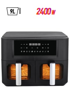 DAEWOO Air Fryer (4.5L+4.5L), With Dual Zone, Digital Panel, And Rapid Hot Air Circulation For Frying, Grilling, Broiling, Roasting, And Baking - 2 Years Warranty 9 L 2400 W DAF 90DV Black  - Image 1