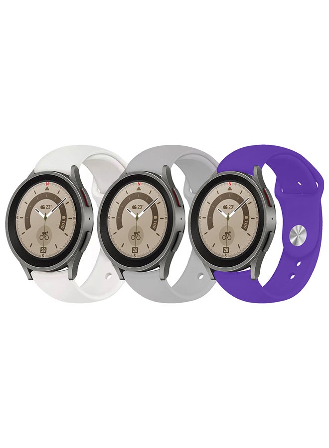 مارجون 3 Pack Samsung Galaxy Watch 5/Watch 5 Pro Band 20mm Soft Silicone Sport Replacement Strap For Women Men Multicolour - Image 2