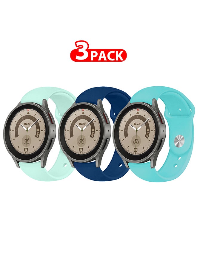 مارجون حزمة 3 ساعات سامسونج جالكسي ووتش 5/ووتش 5 برو حزام 20 مم من السيليكون الناعم بديل رياضي للنساء والرجال - Image 1