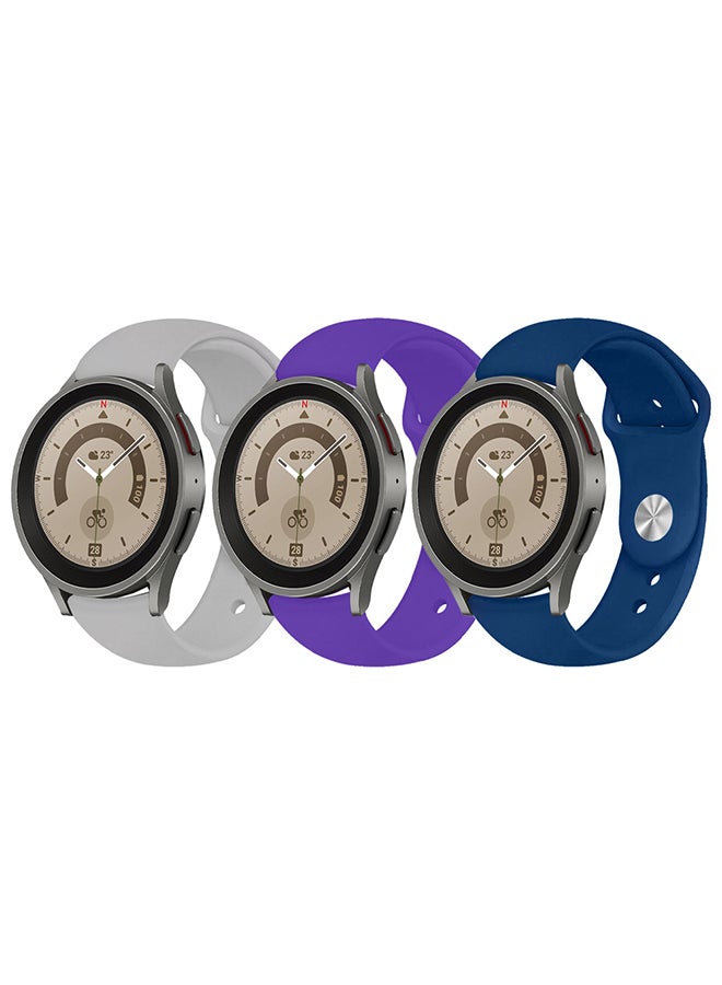 مارجون حزمة 3 ساعات سامسونج جالكسي ووتش 5/ووتش 5 برو حزام 20 مم من السيليكون الناعم بديل رياضي للنساء والرجال - Image 2