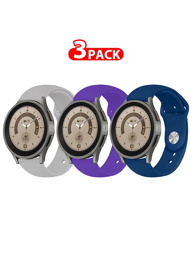 مارجون حزمة 3 ساعات سامسونج جالكسي ووتش 5/ووتش 5 برو حزام 20 مم من السيليكون الناعم بديل رياضي للنساء والرجال - Image 1
