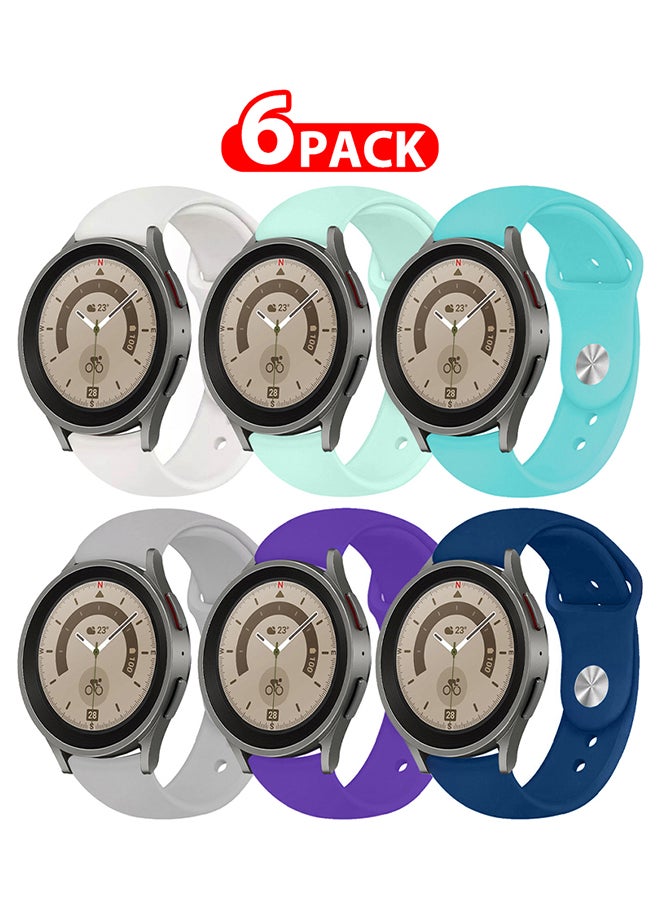 MARGOUN 3 Pack Samsung Galaxy Watch 5/Watch 5 Pro Band 20mm Soft Silicone Sport Replacement Strap For Women Men Multicolour - Image 1