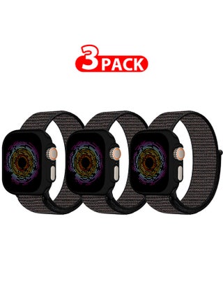 3 Pack Nylon Sport Loop Band Compatible With Apple Watch Bands 42mm 44mm 45mm 49mm Women Men Braided Elastic Wristbands Replacement Band For iWatch Series Ultra 2/Ultra/9/8/7/6/5/4/3/2/1/SE Multicolour - pnsku/N70044637V/45/_/1707274896/225e9742-3b2c-4d90-b341-9320b831b622
