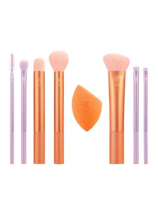 Level Up Brush And Sponge Kit Makeup Brushes For Eyeshadow Foundation Blush And Bronzer Blending Sponge Professional Quality Tools Synthetic Bristles 8 Piece Set MultiColor - pnsku/N70044723V/45/_/1707298234/cb8ae569-035b-4fc0-9fd2-4eb682ca00fc