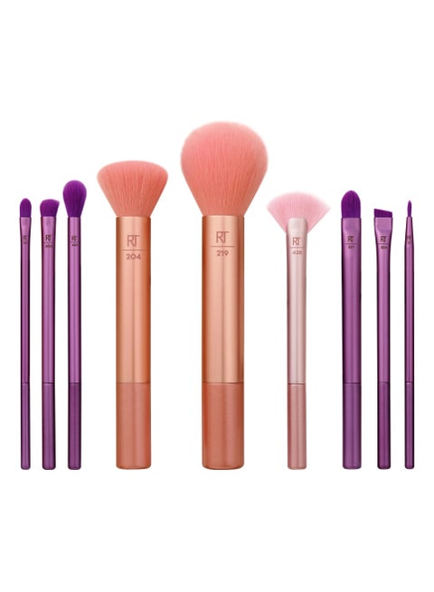 Artist Brush Kit Face Cheek And Eye Brush Set Makeup Brush Kit For Foundation Blush Bronzer Concealer And Eyeshadow Professional Quality Makeup Tools 9 Piece Set Multicolor