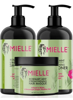 MIELLE Organics Rosemary Mint Strengthening Set - Shampoo, Conditioner ...