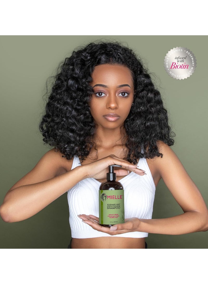 MIELLE Organics Rosemary Mint Strengthening Set - Shampoo, Conditioner, Hair Mask - Infused With Biotin, Cleanses And Helps Strengthen Weak And Brittle Hair 1050ml  - Image 4