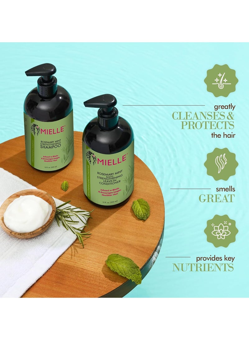 MIELLE Organics Rosemary Mint Strengthening Set - Shampoo, Conditioner, Hair Mask - Infused With Biotin, Cleanses And Helps Strengthen Weak And Brittle Hair 1050ml  - Image 3