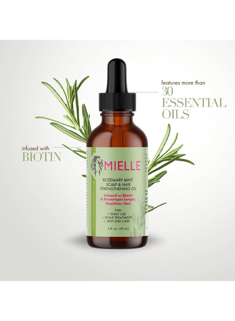 MIELLE Organics Rosemary Mint Strengthening Full Set - Shampoo, Conditioner, Hair Mask, Hair Edge Gel, Rosemary Hair Oil, And Scrubber - For Hair Growth - Infused With Biotin, Strengthens Weak Hair 1166ml  - Image 5