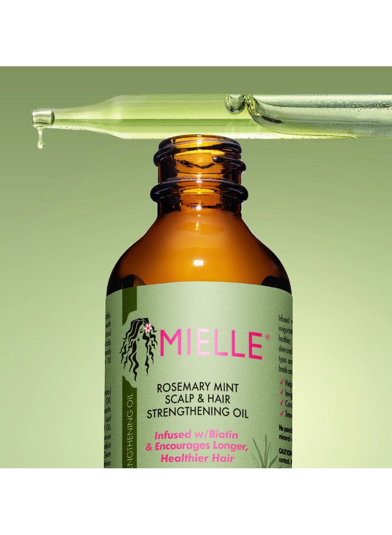 MIELLE - Rosemary Mint Scalp And Hair Strengthening Oil Hair Roots And Eyebrows Nourishment, Hair Growth, And Hairfall Treatment Pure Oil Lab Tested / 2OZ 55ml - Image 1