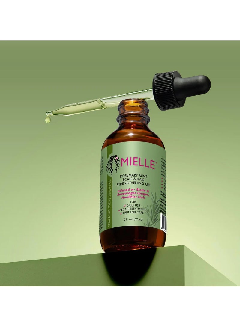 MIELLE - Rosemary Mint Scalp And Hair Strengthening Oil Hair Roots And Eyebrows Nourishment, Hair Growth, And Hairfall Treatment Pure Oil Lab Tested / 2OZ 55ml - Image 1