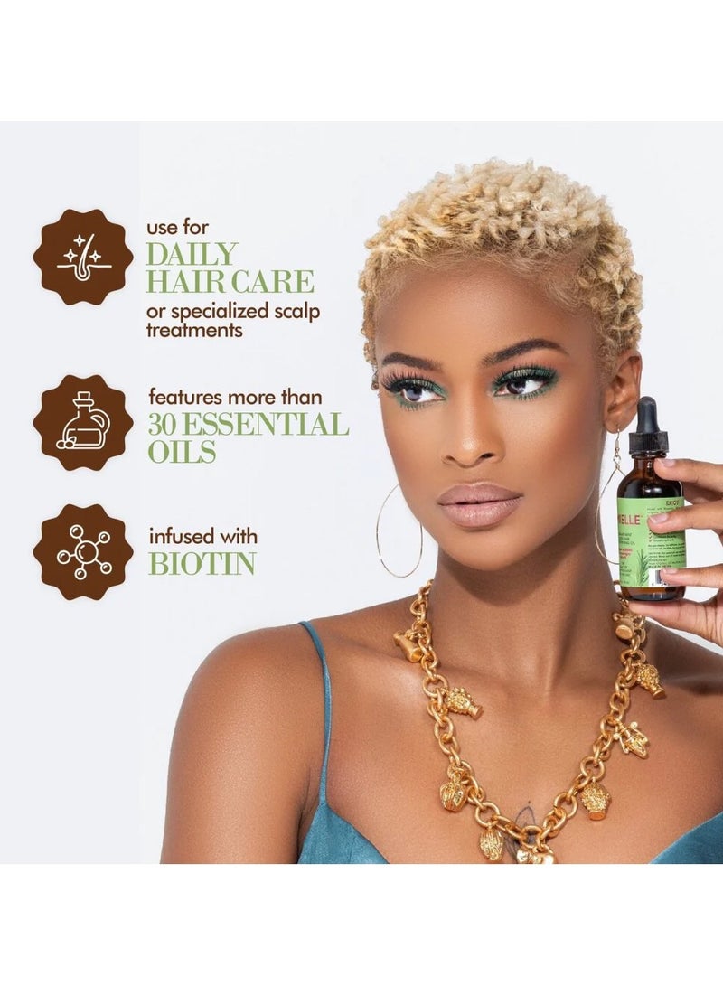 MIELLE - Rosemary Mint Scalp And Hair Strengthening Oil Hair Roots And Eyebrows Nourishment, Hair Growth, And Hairfall Treatment Pure Oil Lab Tested / 2OZ 55ml - Image 1