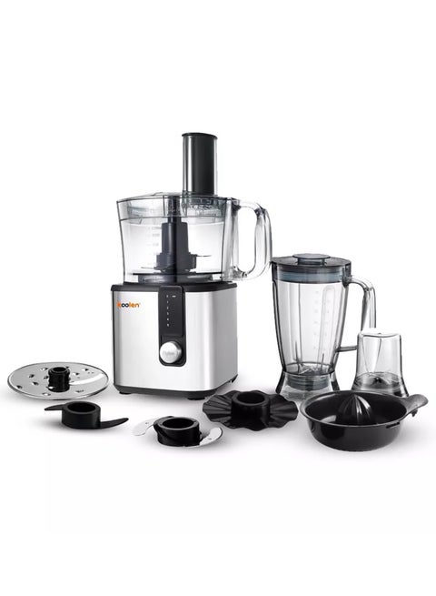 Multi-Function Stainless Steel Electric Food Processor With 5 Speeds 2 L 750 W 801.102.004 Black/Clear