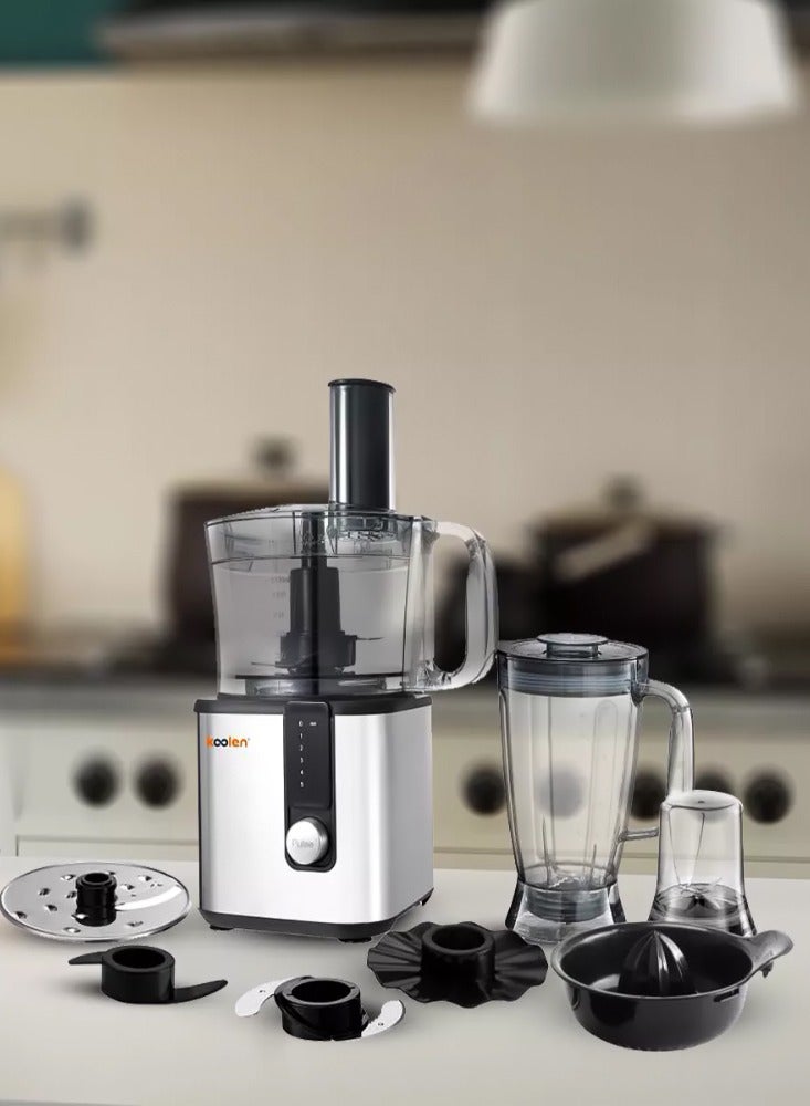 KOOLEN Multi-Function Stainless Steel Electric Food Processor With 5 Speeds 2 L 750 W 801.102.004 Black/Clear  - Image 5