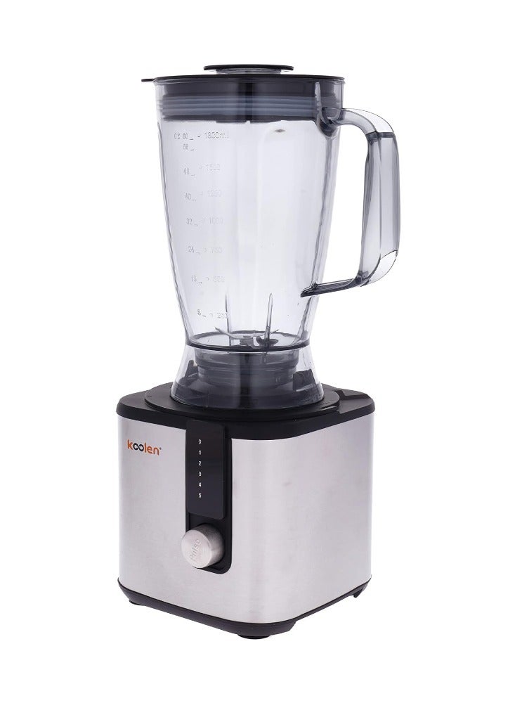 KOOLEN Multi-Function Stainless Steel Electric Food Processor With 5 Speeds 2 L 750 W 801.102.004 Black/Clear  - Image 3