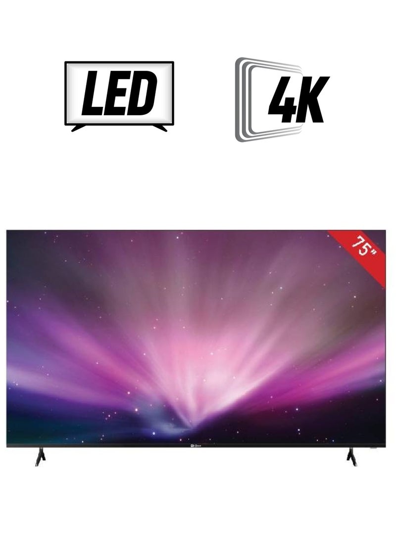 دانسات - تلفزيون ذكي LED بشاشة WebOS 4K فائقة الدقة مقاس 75 بوصة DTD75UWS أسود - Image 1