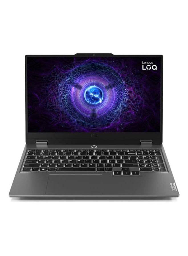 لينوفو لابتوب LOQ 15IRX9 بشاشة عالية الدقة مقاس 15.6 بوصة ومعالج انتل كور i7-13650HX وذاكرة وصول عشوائي دي دي ار فايف رام 16 جيجابايت ومحرك أقراص إس إس دي سعة 512 جيجابايت و بدون ويندوز وبطاقة رسومات انفيديا جي فورس ار تي اكس 3050 سعة 6 جيجابايت الإنجليزية/العربية رمادي - Image 1