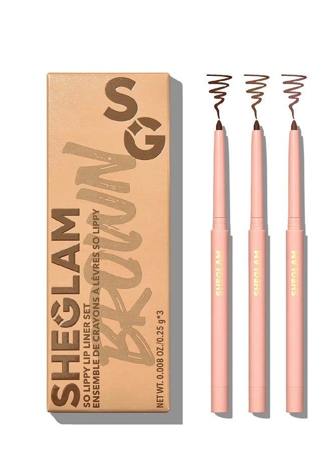 SHEGLAM SO LIPPY LIP LINER SET 3PCS ESPRESSO KISSES 