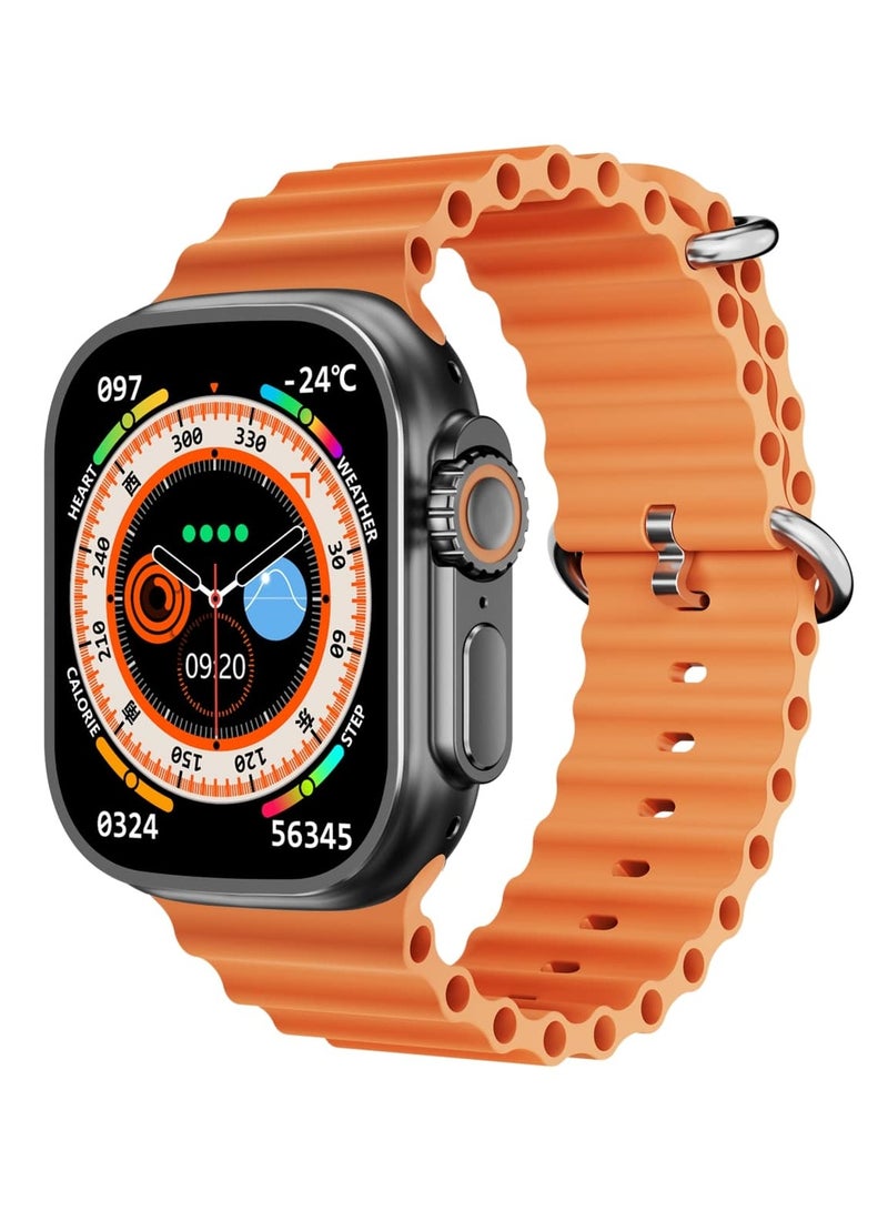 porodo - 300 mAh Smart Watch Ultra Ultimo Black W/ 1*Alpine Band And 1*Ocean Band Orange Strap Multi color - Image 1