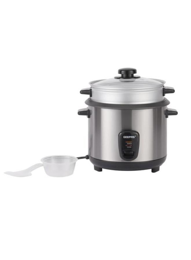 GEEPAS Multi-Function Rice Cooker With Removable Non-Stick Inner Pot And Cool-Touch Handle 1.8 L 700 W GRC35041 Silver/Black  - Image 5