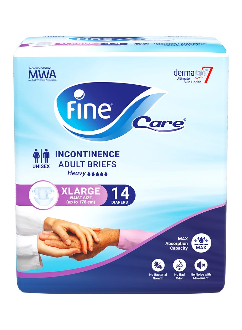 Fine Care Pack Of 14 Incontinence Adult Diapers Breifs, XL