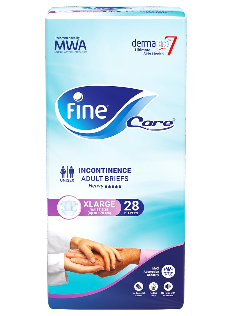 Fine Care Pack Of 28 Incontinence Adult Diapers Breifs, XL 