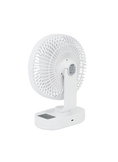 SONASHI 8 Inch Rechargeable Table Fan With Led Light - 3 Speeds High/Medium/Low | Continuous Working Of 2 Hours(High), 4.5 Hours(Mid) & 9 Hours(Low) | Strong Wind Function SRF-804 White  - Image 5