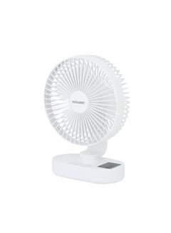 SONASHI 8 Inch Rechargeable Table Fan With Led Light - 3 Speeds High/Medium/Low | Continuous Working Of 2 Hours(High), 4.5 Hours(Mid) & 9 Hours(Low) | Strong Wind Function SRF-804 White  - Image 3