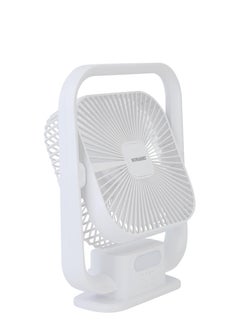 SONASHI 8 Inch Rechargeable Table Fan With Led Light - 3 Speeds High/Medium/Low | Continuous Working Of 2 Hours(High), 4.5 Hours(Mid) & 9 Hours(Low) | Strong Wind Function SRF-803 White  - Image 3
