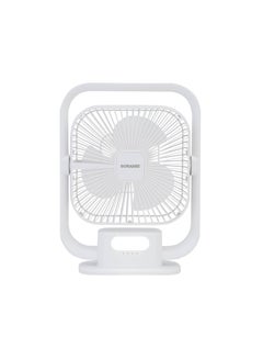 SONASHI 8 Inch Rechargeable Table Fan With Led Light - 3 Speeds High/Medium/Low | Continuous Working Of 2 Hours(High), 4.5 Hours(Mid) & 9 Hours(Low) | Strong Wind Function SRF-803 White  - Image 2