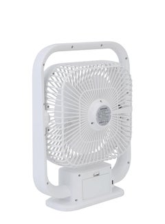 8 Inch Rechargeable Table Fan With Led Light - 3 Speeds High/Medium/Low | Continuous Working Of 2 Hours(High), 4.5 Hours(Mid) & 9 Hours(Low) | Strong Wind Function SRF-803 White - pnsku/N70044957V/45/_/1707366676/ce351f32-62b5-400f-a15b-04abe2185367