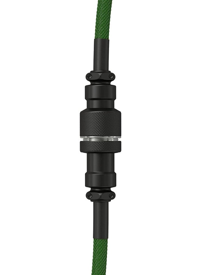 جلوريوس - Coiled USB-C Cable - Premium Artisan Braided Cord For Mechanical Keyboards - GLO-CBL-COIL-FG - Image 1