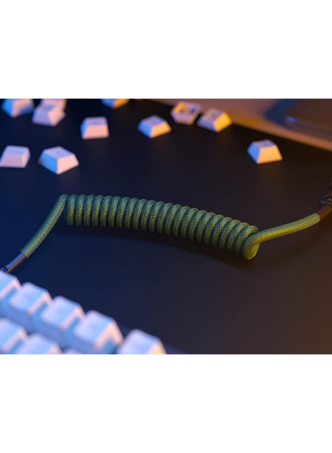 جلوريوس - Coiled USB-C Cable - Premium Artisan Braided Cord For Mechanical Keyboards - GLO-CBL-COIL-FG - Image 1