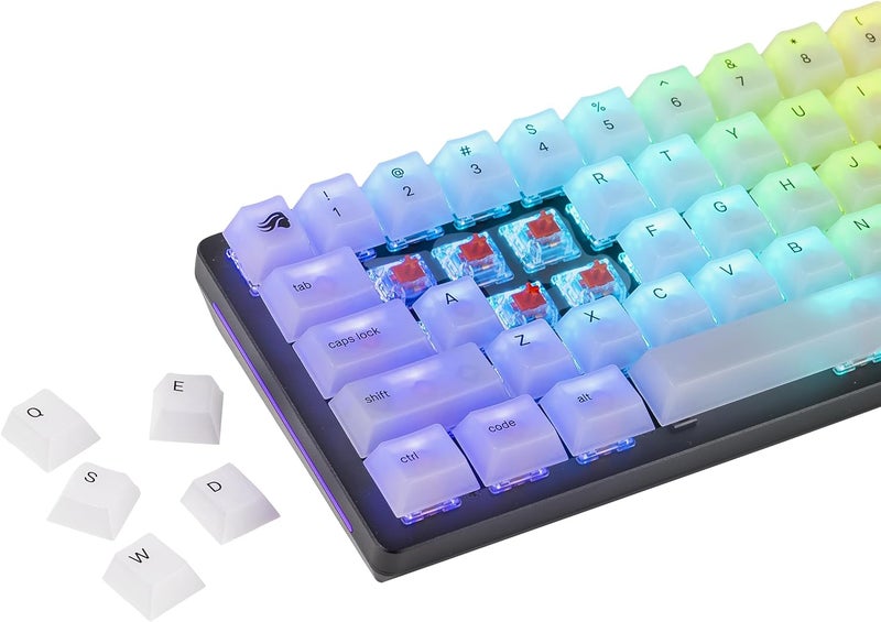 جلوريوس - Polychroma Keycaps: Clear For RGB Shine Through, 115 Keys, Translucent Cherry Profile - GLO-KC-POLY-RGB - Image 1
