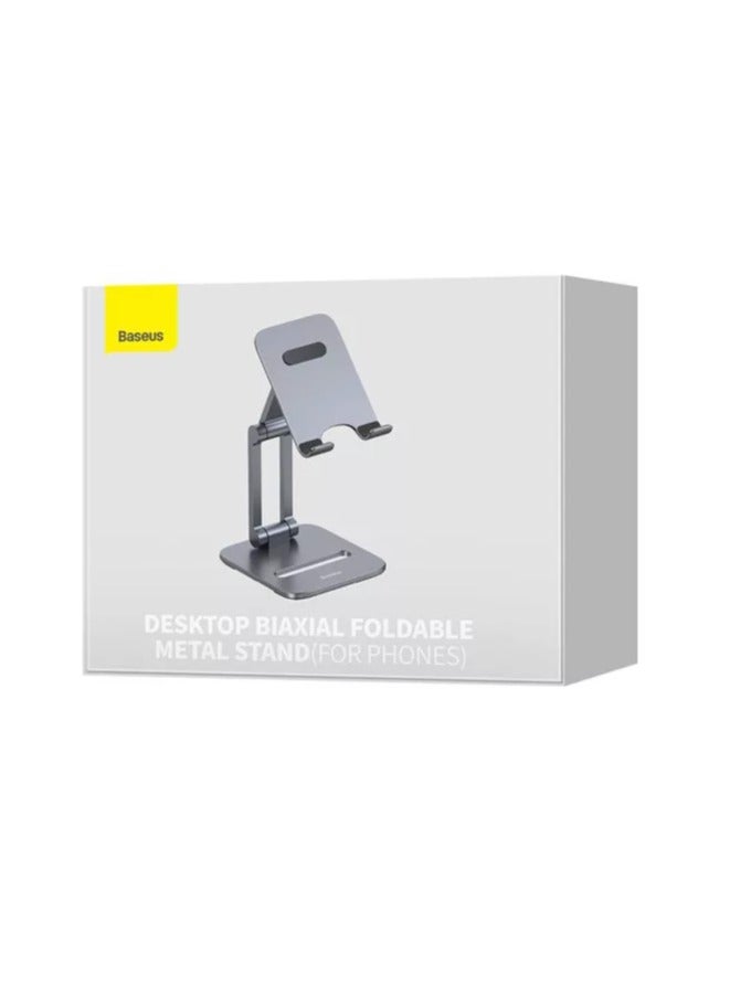 بيسوس Baseus Desktop Biaxial Foldable Metal Stand (for Phones) Grey Grey  - Image 1
