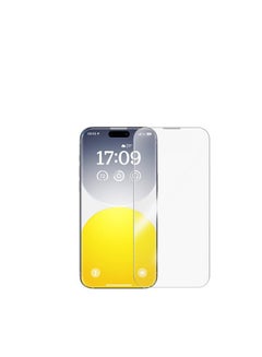 Baseus OS-Baseus Diamond Series Full-Coverage HD Tempered Glass Screen Protector for iP 15 Pro Max, Clear (Pack of 1, with cleaning kit and EasyStick installation tool)  - Image 2