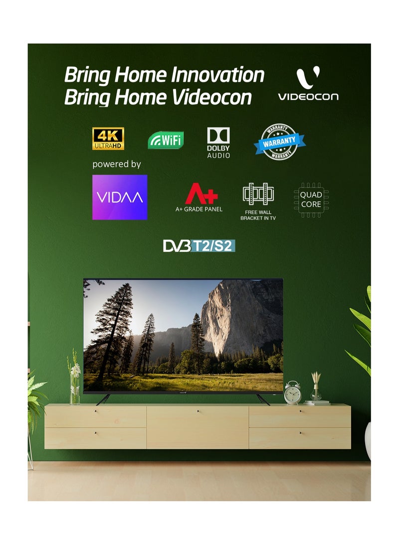 VIDEOCON 70 Inch 4K UHD VIDAA OS Smart TV With Voice Remote And Wall Mount Bracket E70EPVD1100 Black  - Image 2