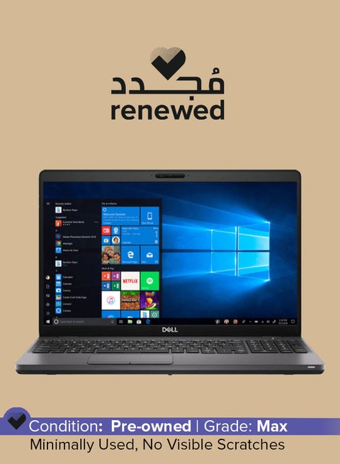 Renewed - Latitude 5500 Laptop With 15.6-Inch Full HD Display, Core i7 Processor/16GB RAM/512GB SSD/Intel UHD Graphics/Windows 10 English Black