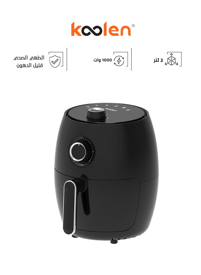 كولن مقلاة هوائية كهربائية 2 لتر 1000 واط 816102002 أسود  - Image 1