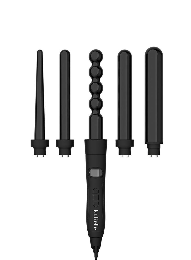 La belle - Curly Pro Hair Curler With Five Different Styles Black - Image 1